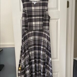 Black and White Plaid Sleeveless Dress